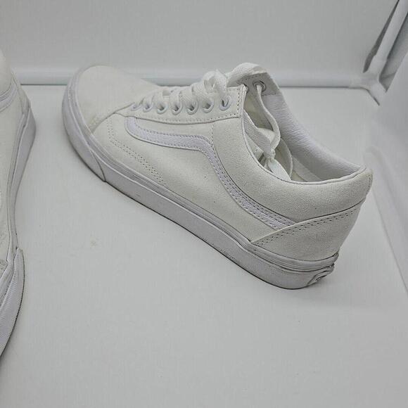 Old Skool Vans Canvas Shoe 8 Men 9.5 Women White - Picture 6 of 10
